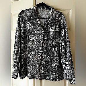 Chicos jacket size 3 black and white animal print